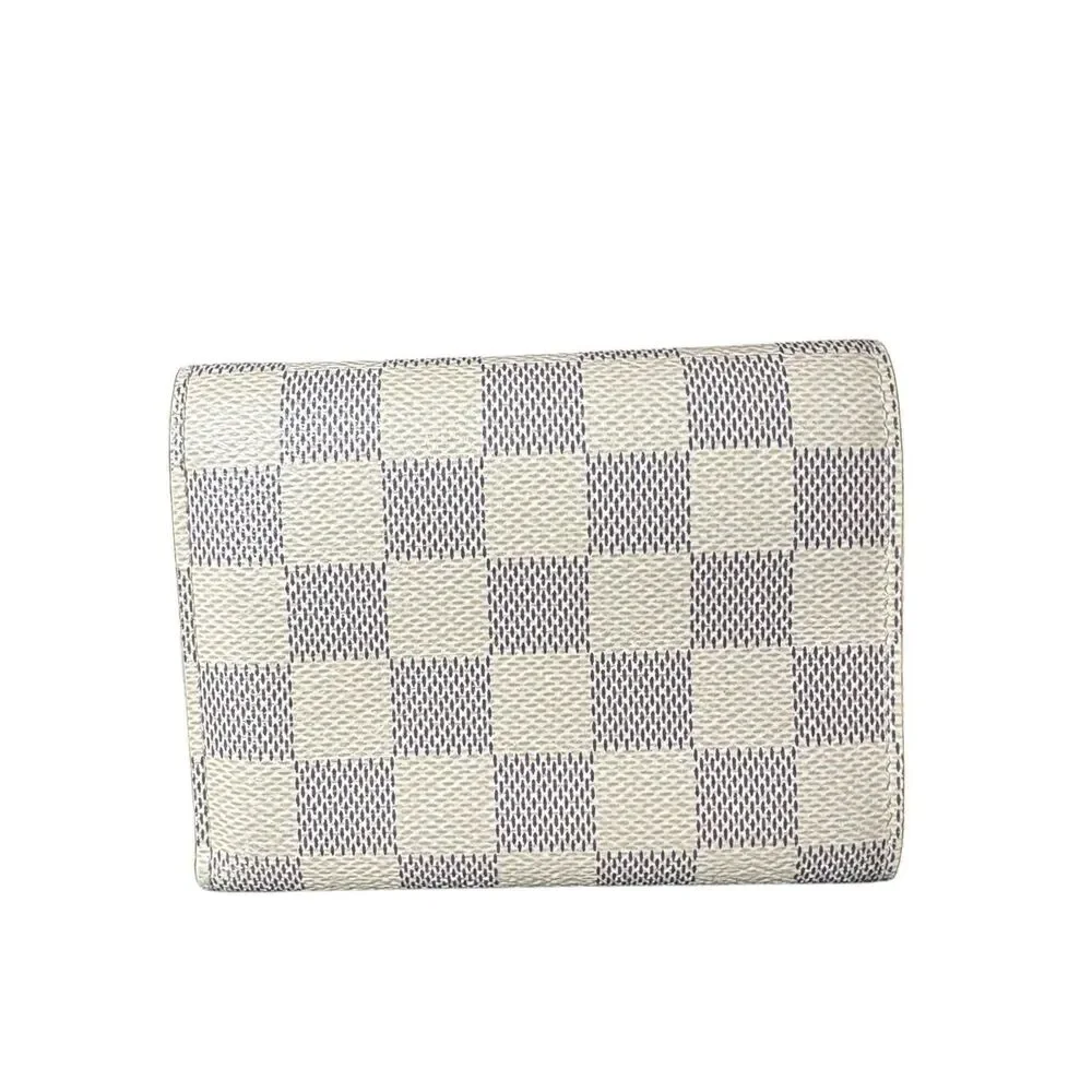 Louis Vuitton Damier Azur LV Victorine Compact Wallet Rose Ballerine Accents